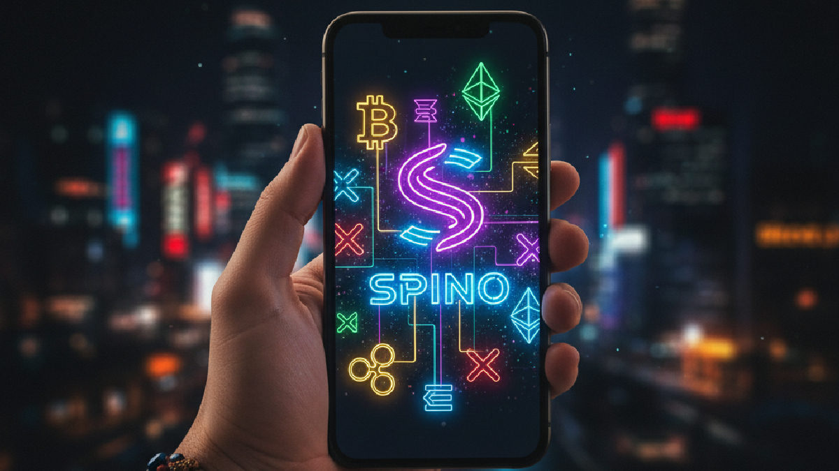Spino platformunda mobil cihaz üzerinden kripto para ile yapılan işlemlerin güvenli akışı.